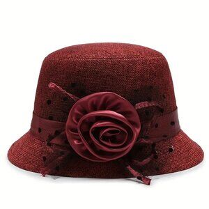 DRESSY BUCKET HAT in Burgundy
